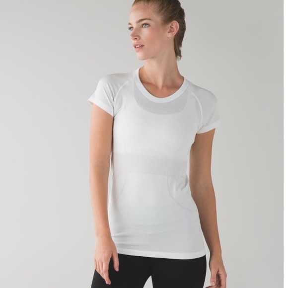 Lululemon Swiftly Tech Short Sleeve Crew Heathered White - Picture 1 of 9